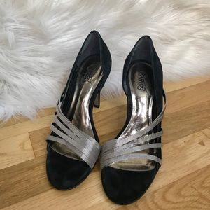 CARLOS by Carlos Santana black and silver heels